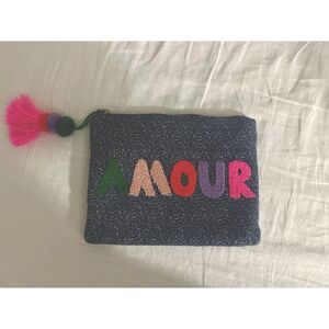 Stella & Dot Amour Pouch Clutch Boho Bohemian Tassel Bag Zipper Colorful